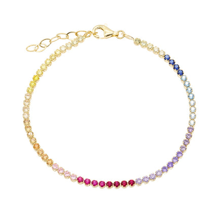 Bratara Aur 14k Tennis cu Pietre Multicolore