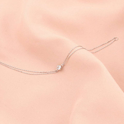 Bratara Aur Alb 14k cu Piatra Zirconia Clasica