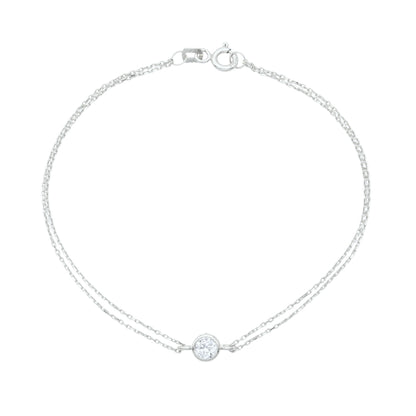 Bratara Aur Alb 14k cu Piatra Zirconia Clasica