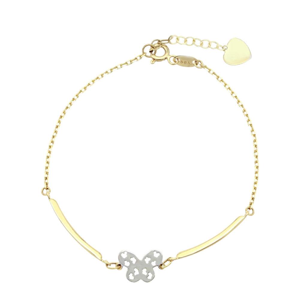 Bratara Aur Galben si Alb 14k Fluture