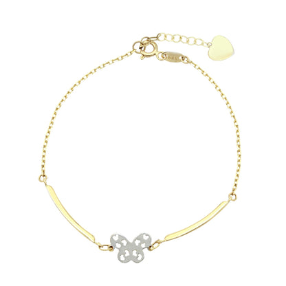 Bratara Aur Galben si Alb 14k Fluture