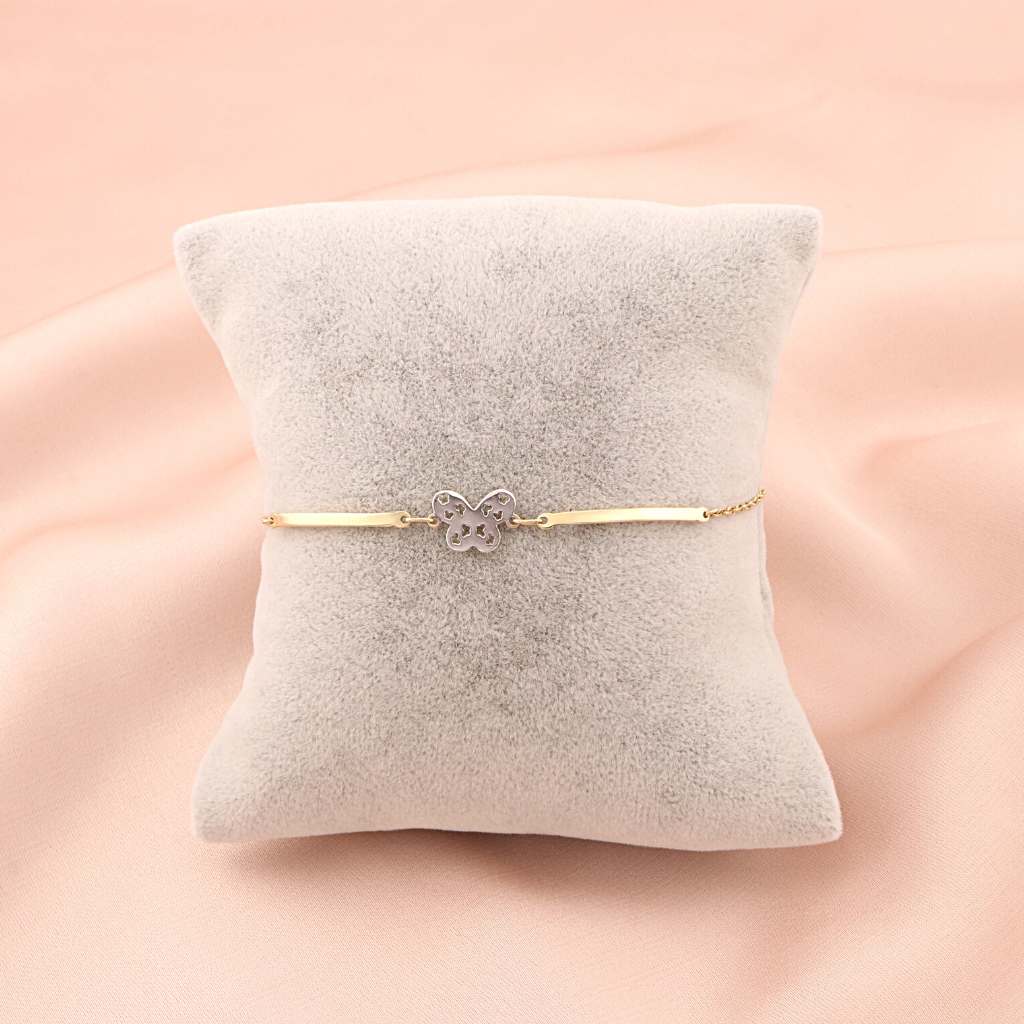Bratara Aur Galben si Alb 14k Fluture