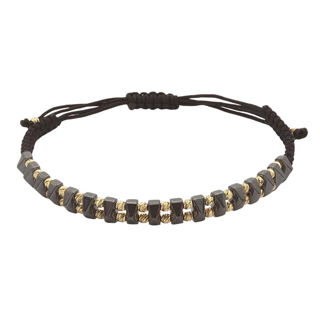 Bratara Aur Snur 14k Unisex cu Hematit