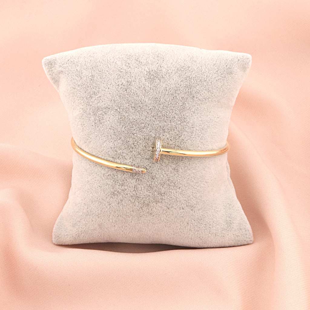 Bratara Fixa Aur 14k Tip Cui cu Pietre Zirconia