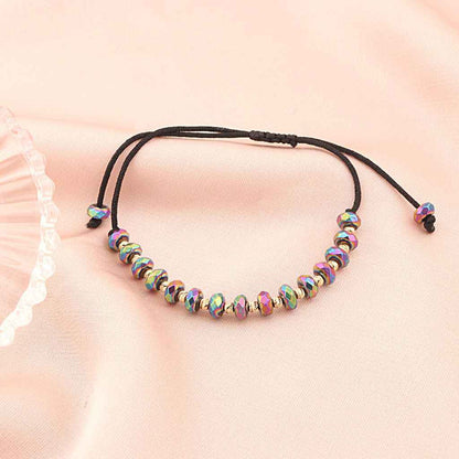 Bratara Snur Bile de Aur 14k si Hematit Multicolor
