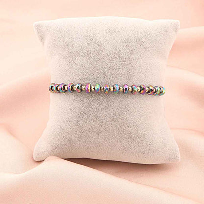 Bratara Snur Bile de Aur 14k si Hematit Multicolor