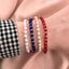 Bratara Snur cu Bile de Aur 14k si Cristal Cubic Rosu 4mm