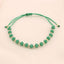 Bratara Snur cu Bile de Aur 14k si Cristal Verde 6mm