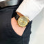 Ceas Aur 14k Geneve Barbati Curea Neagra