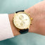 Ceas Aur 14k Geneve Barbati Curea Neagra