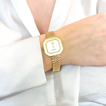 Ceas Aur 14k Geneve Dama Cadran Patrat