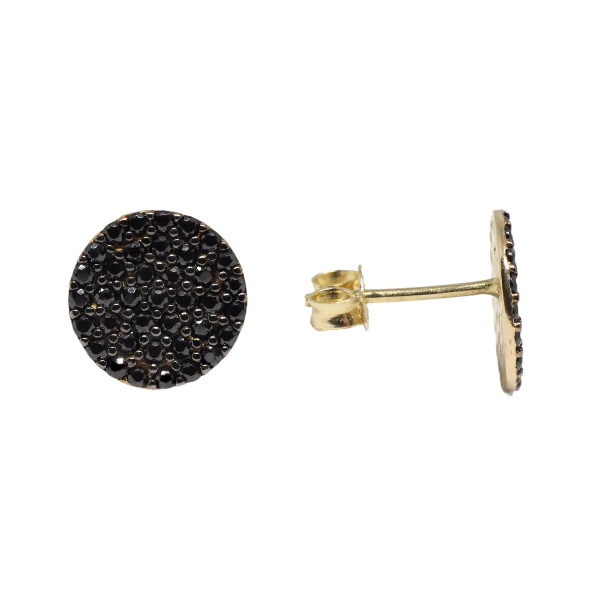 Cercei Aur 14k Banut cu Pietre Negre