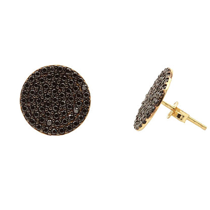 Cercei Aur 14k Banut cu Pietre Negre