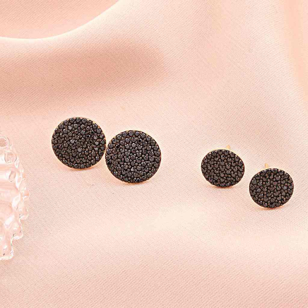 Cercei Aur 14k Banut cu Pietre Negre