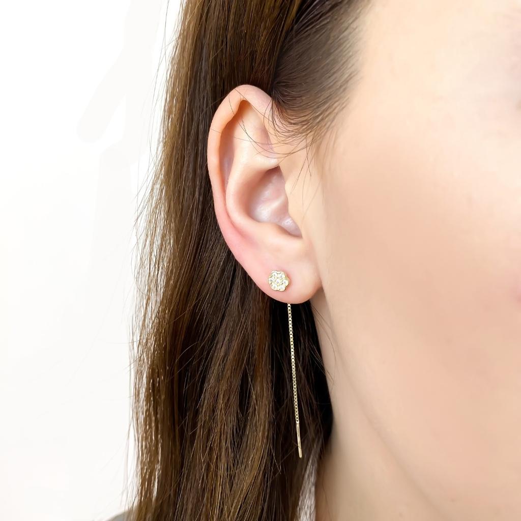 Cercei Aur 14k Fir Floare