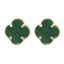 Cercei Aur 14k Floare cu Malachit 1cm