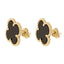 Cercei Aur 14k Floare cu Onix