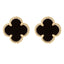 Cercei Aur 14k Floare cu Onix