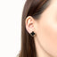 Cercei Aur 14k Floare cu Onix