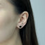 Cercei Aur 14k Floare cu Onix Negru 8mm