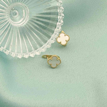 Cercei Aur 14k Floare cu Sidef 1 cm