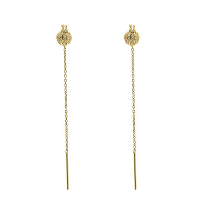 Cercei Fir Aur 14k Buburuza cu Pietre Zirconia