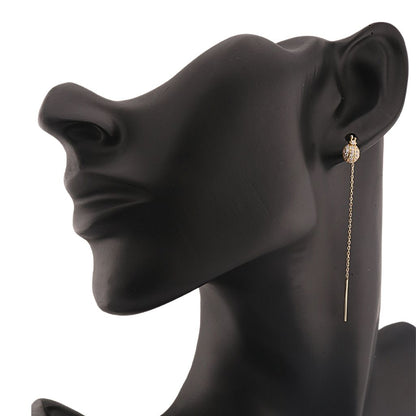 Cercei Fir Aur 14k Buburuza cu Pietre Zirconia