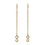 Cercei Fir Dublu Aur 14k Infinit cu Pietre Zirconia