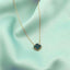 Lant Aur 14k Floare cu Malachit 1 cm