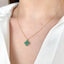 Lant Aur 14k Floare cu Malachit 1 cm