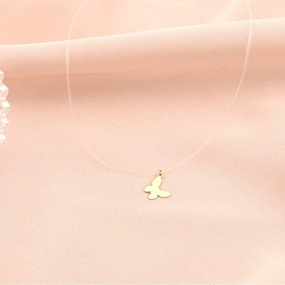 Lant Aur 14k Floating Butterfly cu Fir Transparent