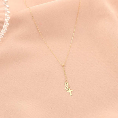 Lant Aur 14k Infinit si Cruce