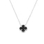 Lant Aur Alb 14k Floare Onix