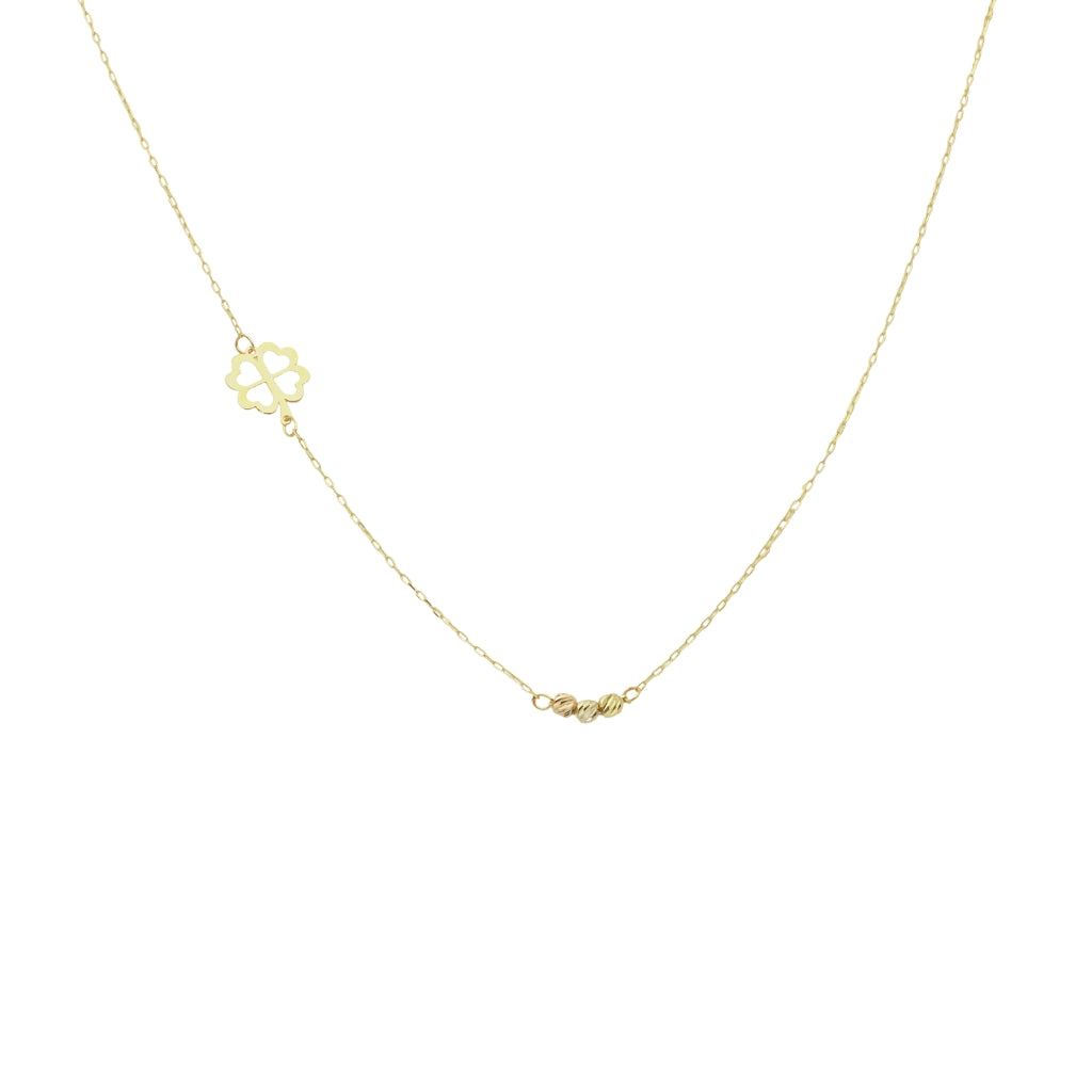 Martisor Lant Aur 14k Trifoi si Bile Multicolore