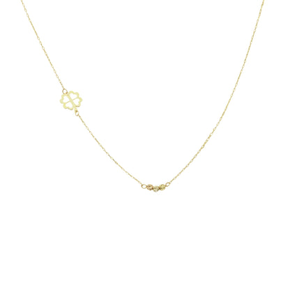 Martisor Lant Aur 14k Trifoi si Bile Multicolore