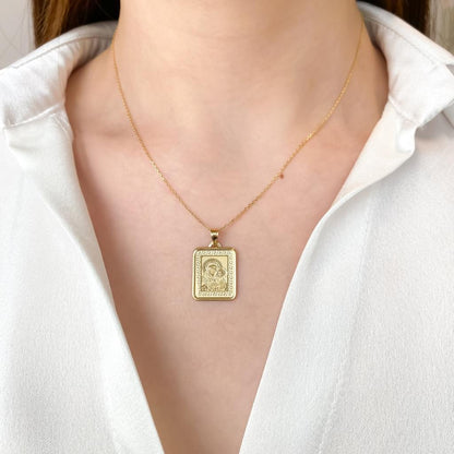 Pandantiv Aur 14k Iconita Maica Domnului