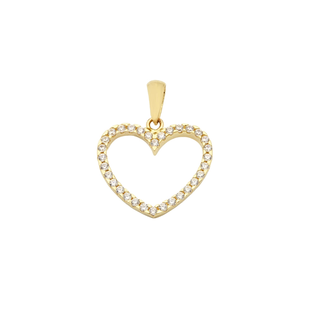 Pandantiv Aur 14k Inima cu Pietre Zirconia