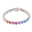 Bratara Argint Tennis Rainbow Hearts
