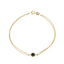 Bratara Aur 14k Minimalista cu Piatra Neagra