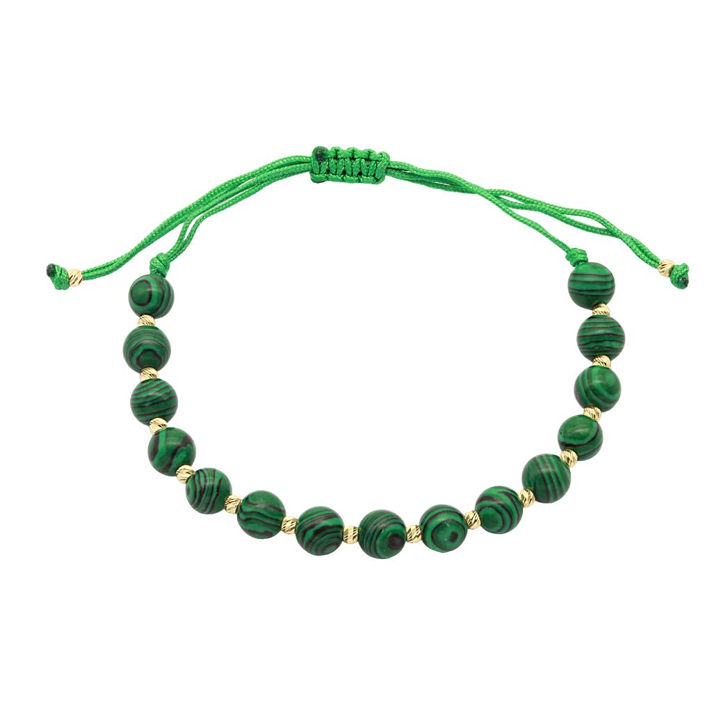 Bratara Aur 14k Snur Bile si Malachit