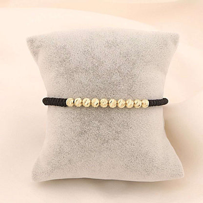 Bratara Barbati Snur Impletit cu Bile de Aur 14k 5mm