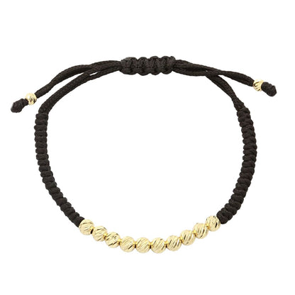 Bratara Barbati Snur Impletit cu Bile de Aur 14k 5mm