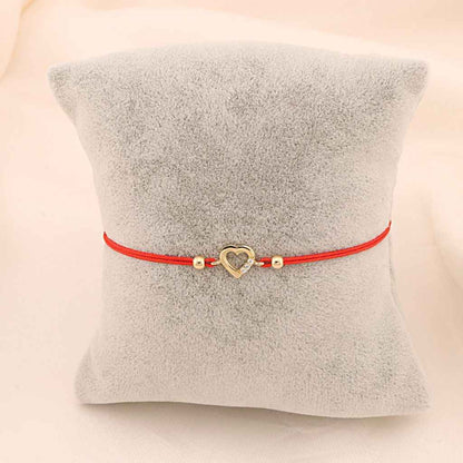 Bratara Snur Aur 14k Inima cu Pietre Zirconia