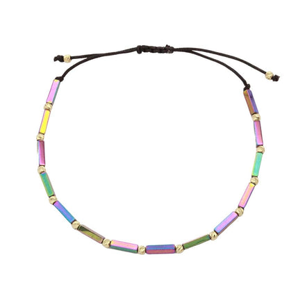 Bratara Snur Aur 14k Unisex cu Hematit Multicolor