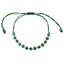 Bratara Snur cu Bile de Aur 14k si Cristal Verde Inchis 4 mm