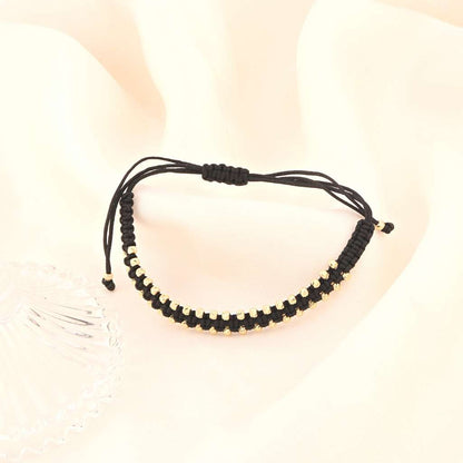 Bratara Snur Impletit cu Bile de Aur 14k