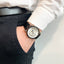 Ceas Argint Barbati Curea Neagra
