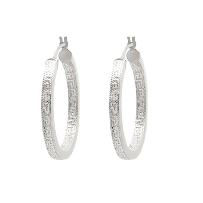 Cercei Argint Hoops cu Model Grecesc