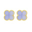 Cercei Argint Placat cu Aur Floare Mov