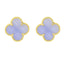 Cercei Argint Placat cu Aur Floare Mov